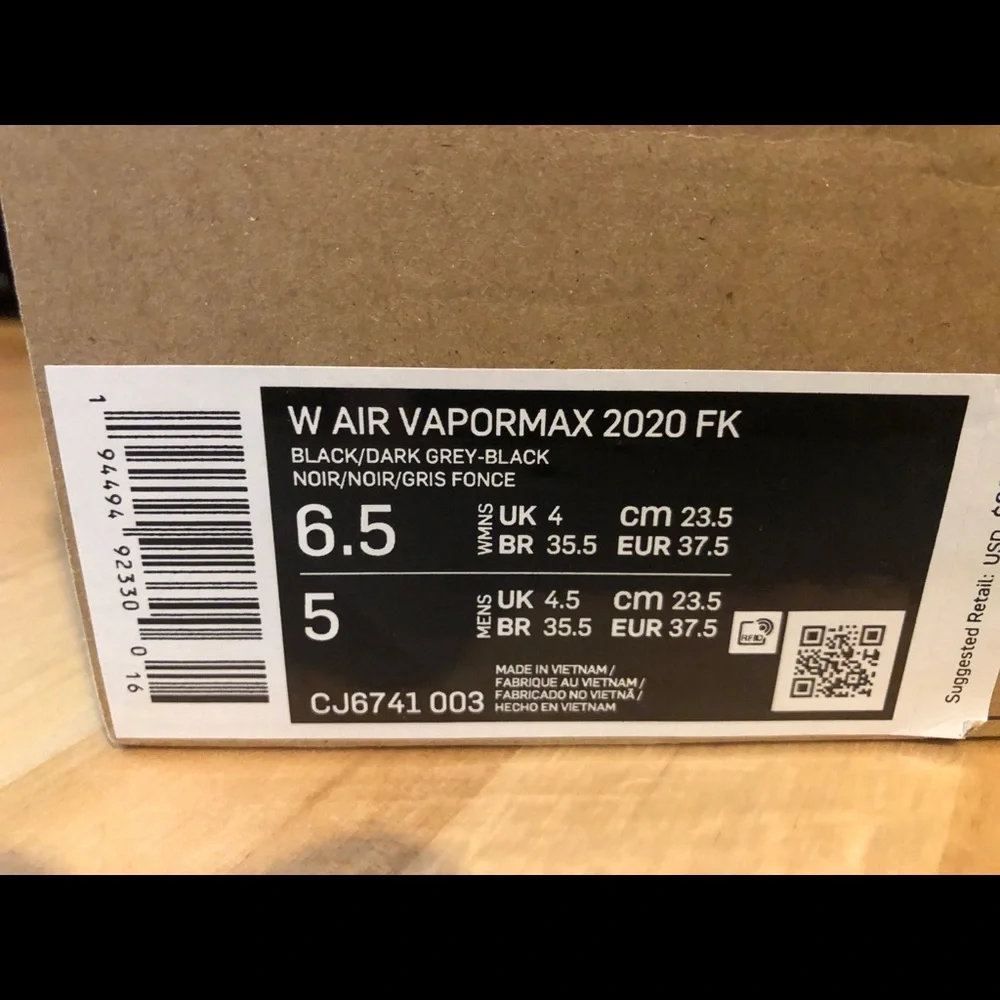 NIKE AIR VAPORMAX 2020 FLYKNIT BLACK GREY CJ6741 - Picture 11 of 11